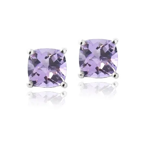 Sterling Silver 1.1ct Amethyst Cushion-Cut Stud Ohrringe, 5mm