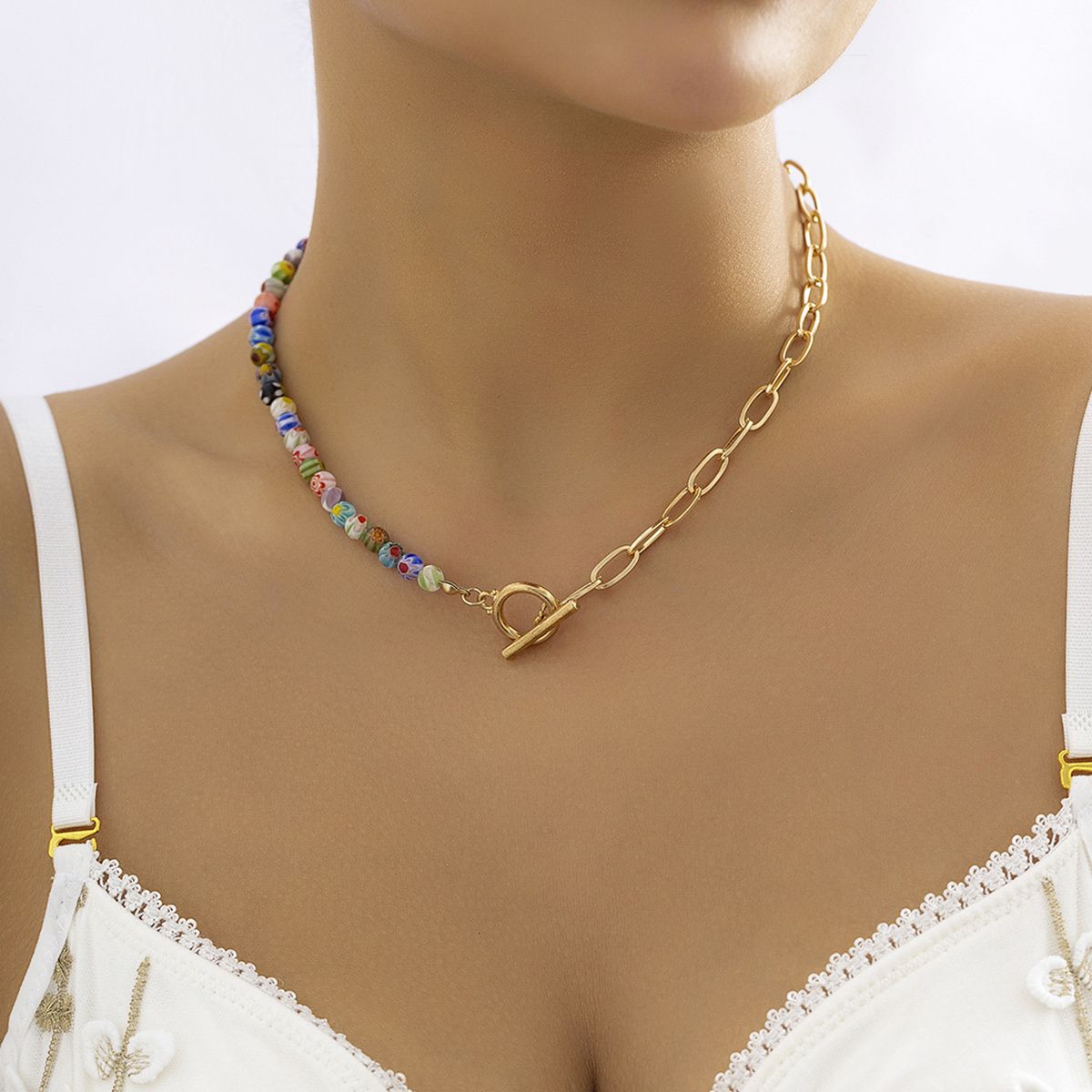 Ladies Pattern Mode Perlen Hollow Beaded Chain Kette