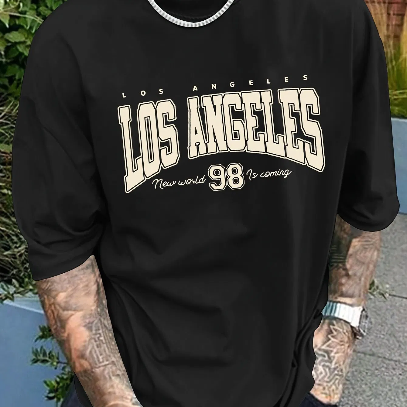 LOS ANGELES 98 Männer gedruckt T-Shirt, Sommer casual kurzer Ärmel T-Shirt
