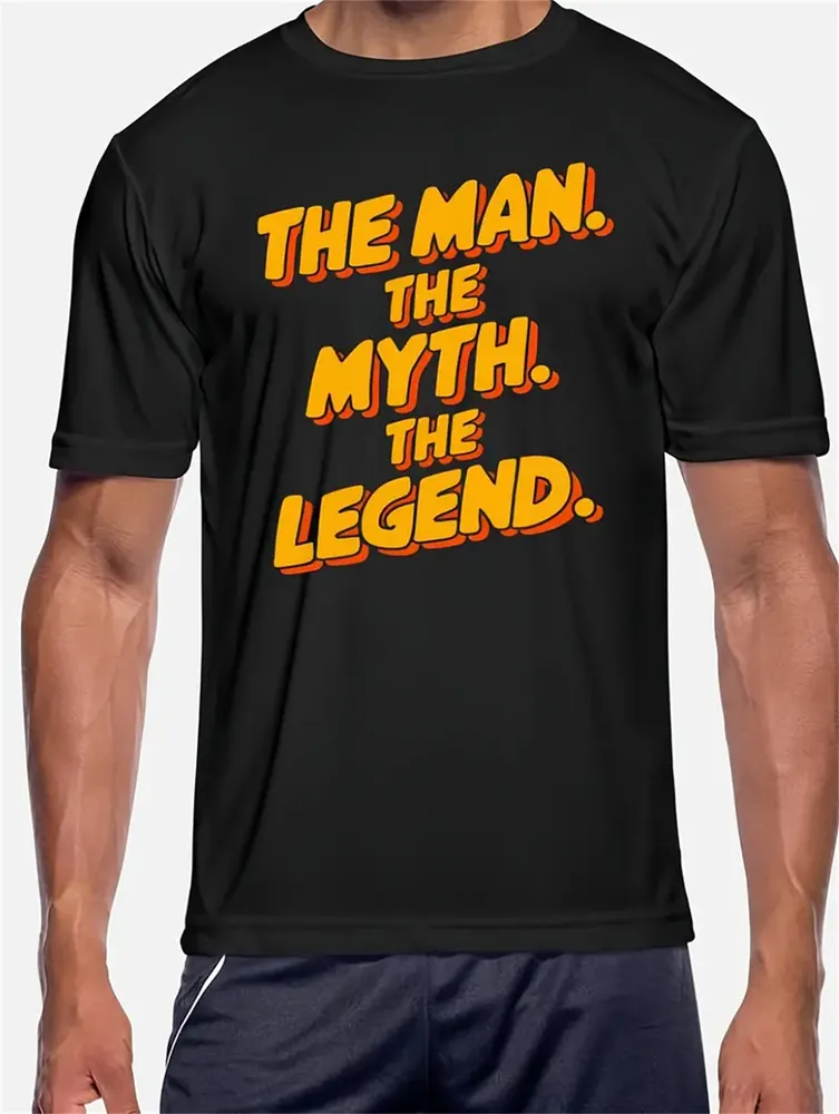 Extra-Large Männer Brief Muster gedruckte T-Shirt - Weicher runder Hals, bequeme Passform, leicht elastisches gestricktes Gewebe, Casual Sommer-T - Shirt