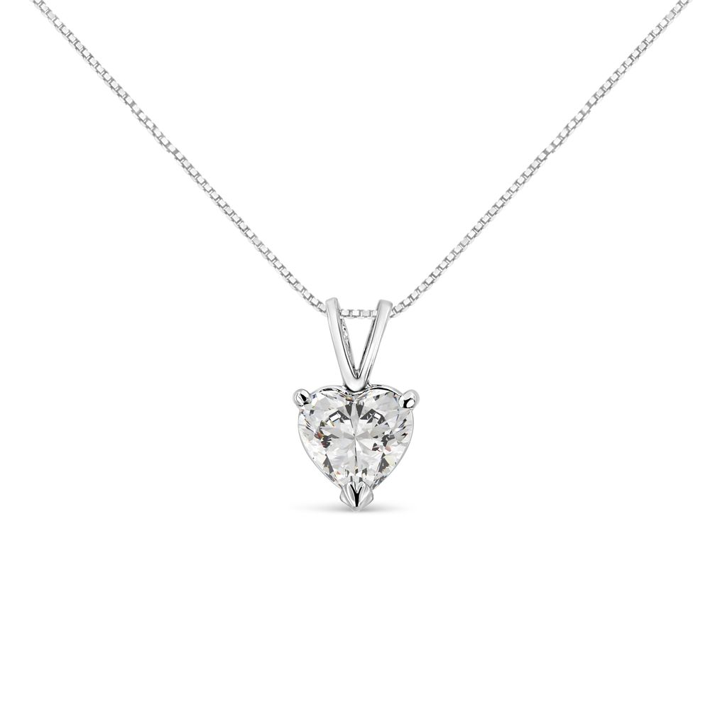 14K Weißgold Martini Set 1.00 Cttw Lab Grown Heart Diamant Solitaire 18