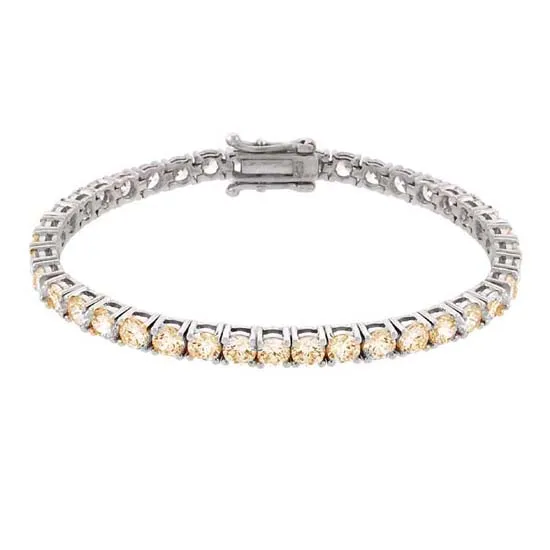 Sterling Silber Champagner CZ Classic Tennis Armband