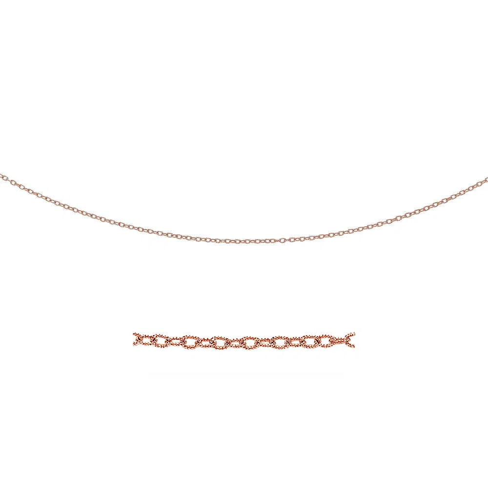 2,5 mm 14 Karat Rose Gold Anhängerkette mit Texturen Links