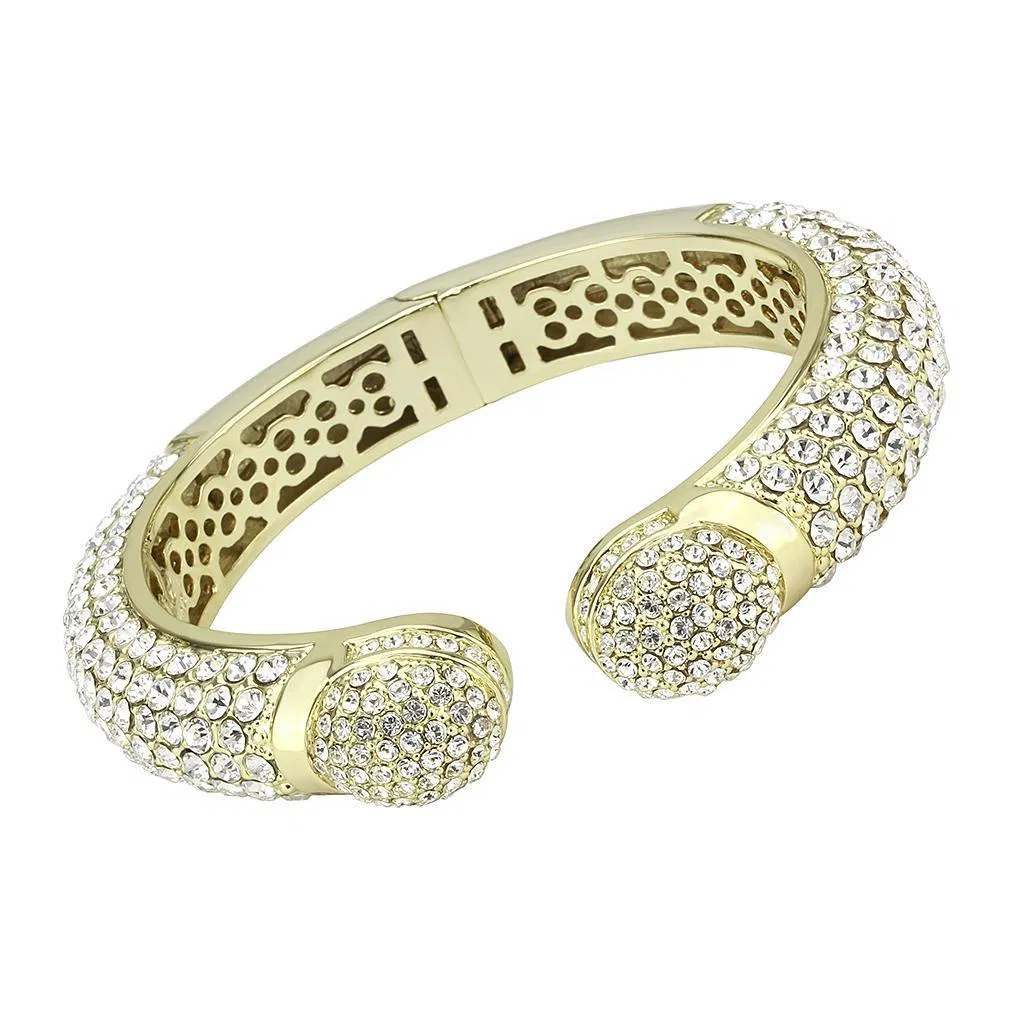 LO4311 - Flash Gold Brass Armband mit Top-Grade - Kristall in Clear