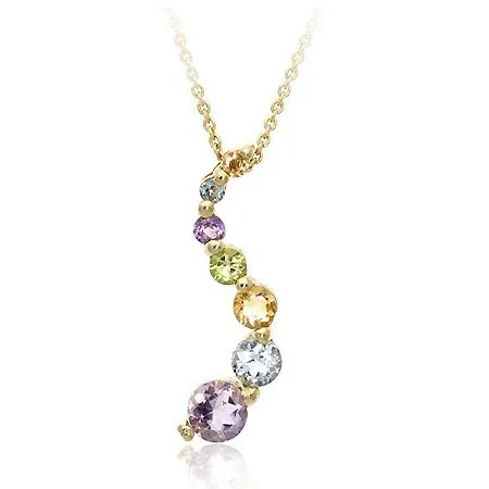18 Karat Gold / Sterling Silber Multi-Color Reise Anhänger