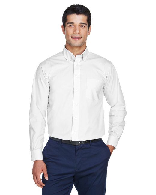 Men 's Crown Woven CollectionTM Solid Broadcloth - WHITE - 5XL
