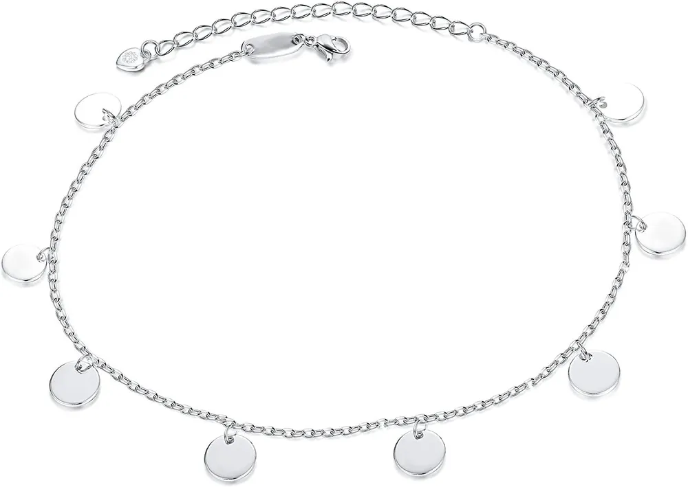 925 Sterling Silber verstellbares Armband für Frauen Dainty Charm Armband Minimalist Bangle Disc Armband