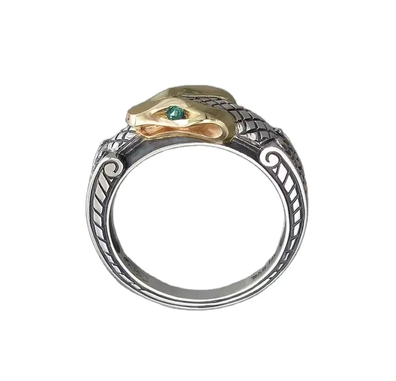 Punk Hand-Schmuck Kupfer und Silber beschichteten Zwei-Ton - Schlangen-Ring