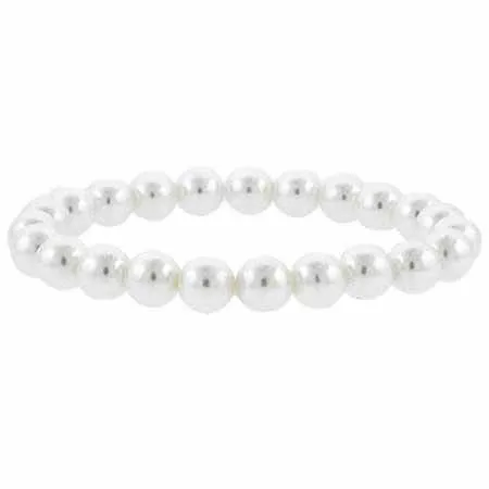 Simuliertes White Pearl Bead Stretch Bracelet