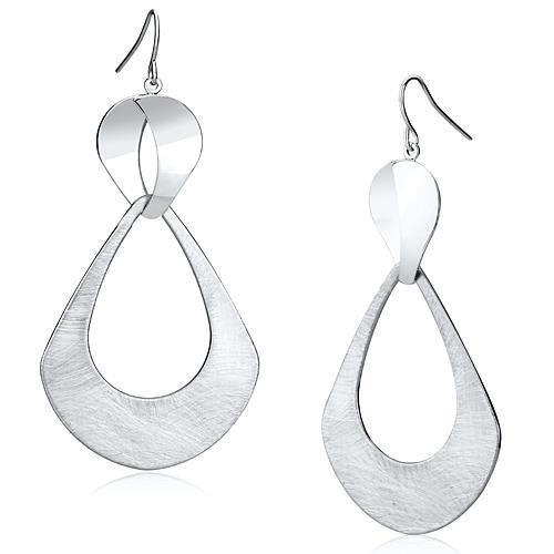 LO2752 Matte Rhodium & Rhodium-Eisen - Ohrringe ohne Stein in kein Stein