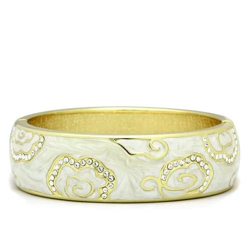 LO2131 - Flash Gold Weißmetall Armband mit Top-Grade - Kristall in Clear