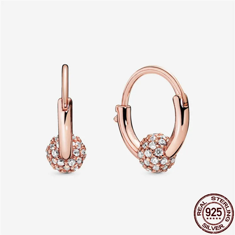 2021 Hot 925 Sterling Silber Lnfinite Zirkon Ohrstöcke für die Original Ohrringe Charme Making Mode DIY Schmuck für Frauen