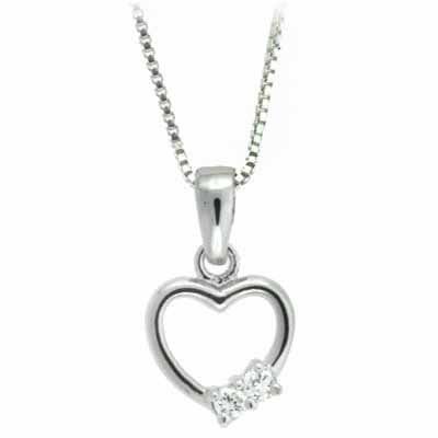 Sterling Silber CZ Designer inspiriert Open Heart Anhänger