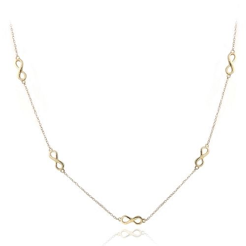 18 Karat Gold über Sterling Silber Infinity Station Halskette
