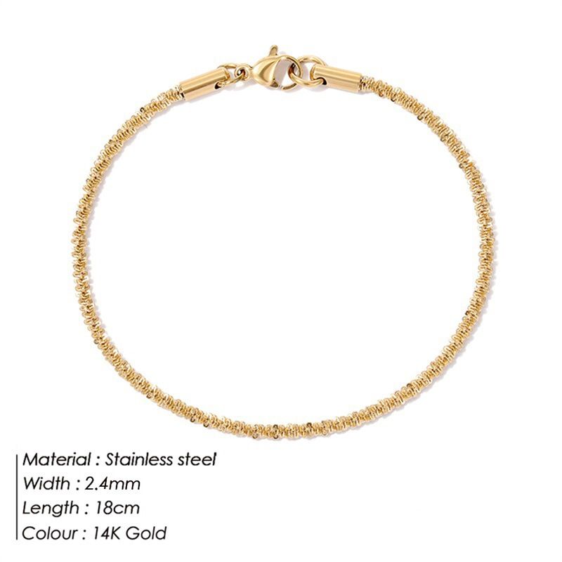 Einfaches Blumenkohl-Kette - Armband Edelstahl Goldplated