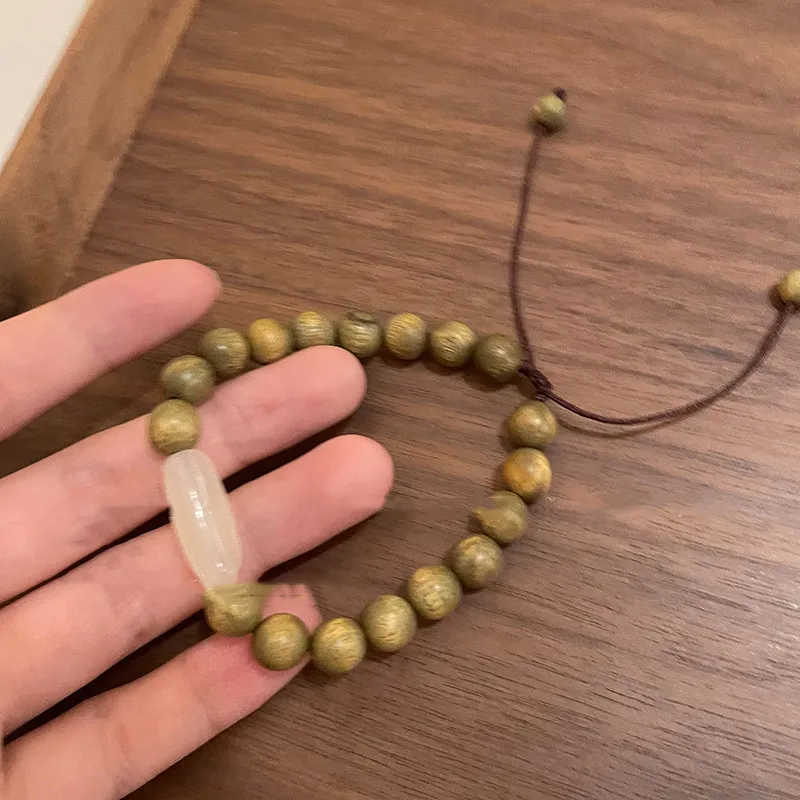 Frauen Mode Vintage Grün Aromatisch Sandalwood Perlen Armband
