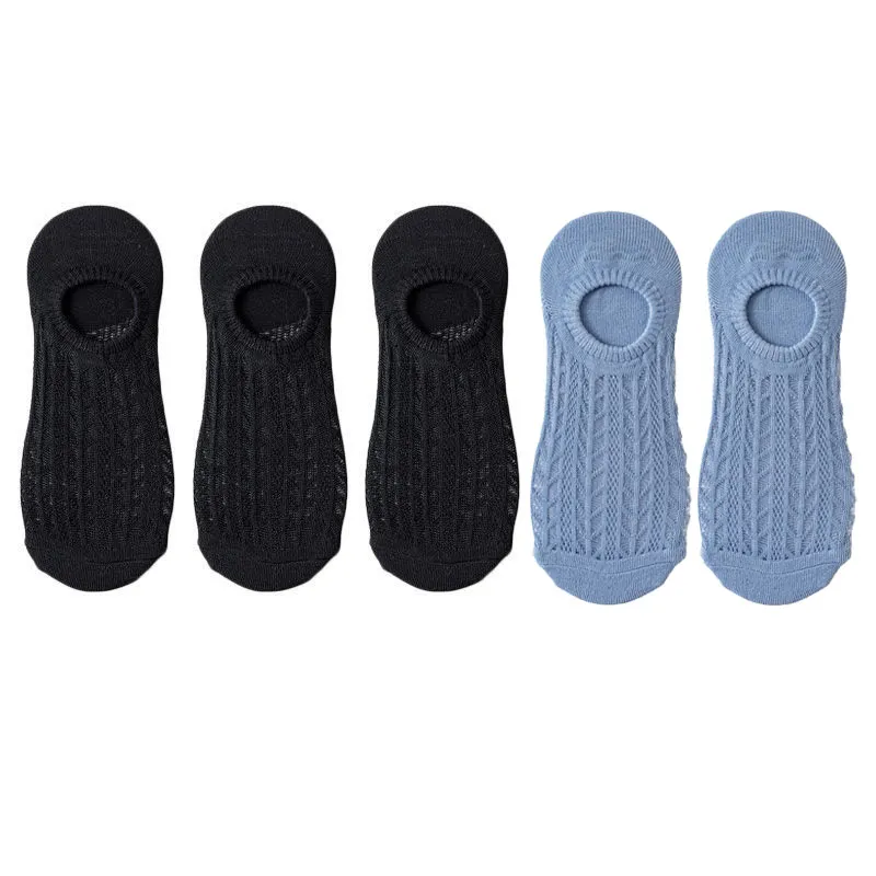 5paar / Lot Frauen unsichtbare Socken Frau rutschfreie Chaussette Knöchel niedrig weibliche Baumwolle Bootssocken Damen Socken zeigen atmungsaktive Socken