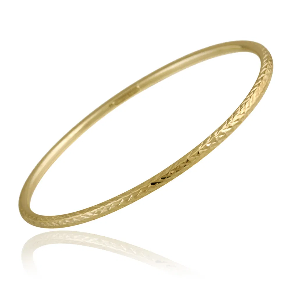 18 Karat Gold über Sterling Silber 3mm Diamant-Cut Armband