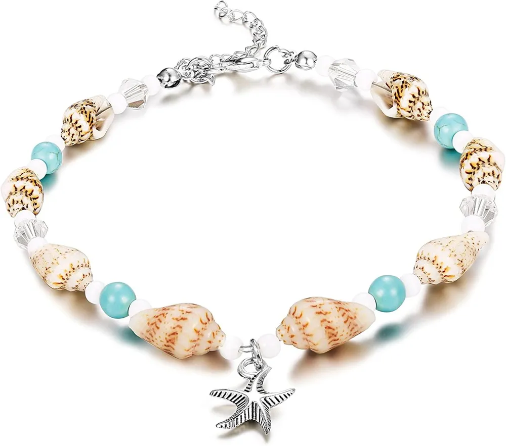 Boho Anklett für Frauen Mädchen Sexy Armbänder Anklettürte Strand Charm Schmuck für Sommer verstellbare Ketten Anklettürme Ocean Starfish
