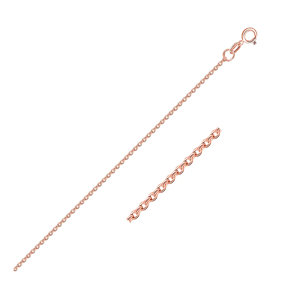18 Karat Rose Gold Diamond Cut Cable Link Chain (1,10 mm)