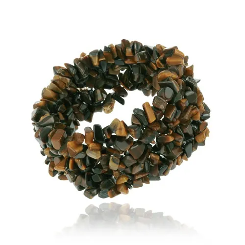 Echtes Tiger 's Eye Chips Multi Row Armband