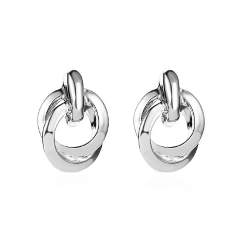 Frauen Eardrop Ohrringe Post Doppel Runde Twisted Stud Ohrringe Drop Dangle Feine Schmuck Geschenke für Sie