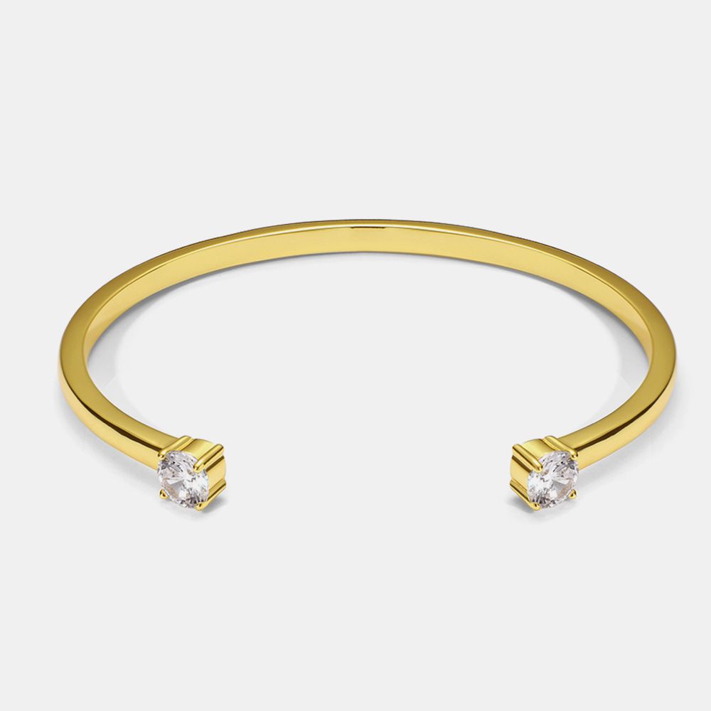 Doppel Zircon Kupfer überplatte 18 Karat Gold Armband