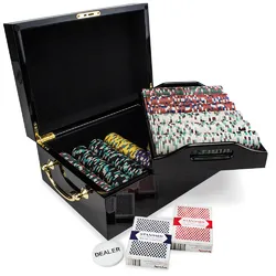 500ct Claysmith Gaming Showdown Chip Set in Schwarz Mahogany