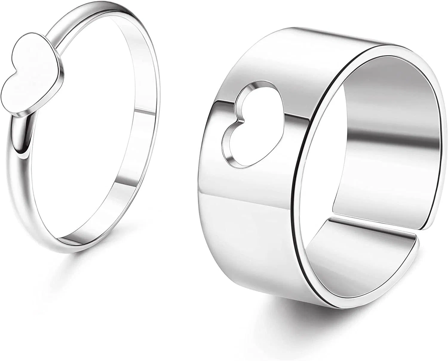 2pcs Schmetterlingsringe für Frauen Männer Matching Ringe für Paare Freundschaft Herz Blitz Flugzeug Ringe süße Trendy Dainty Ringe Set für Teenager Mädchen Funky Split einfache Geschenk Ringe