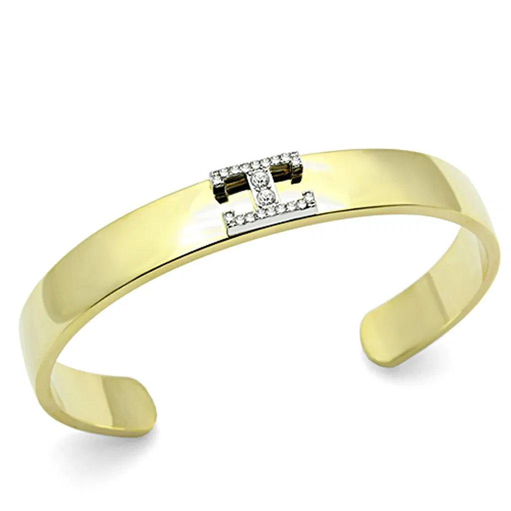 LO2578 - Gold + Rhodium Weißmetall Armbänder mit Top-Grade - Kristall in Clear
