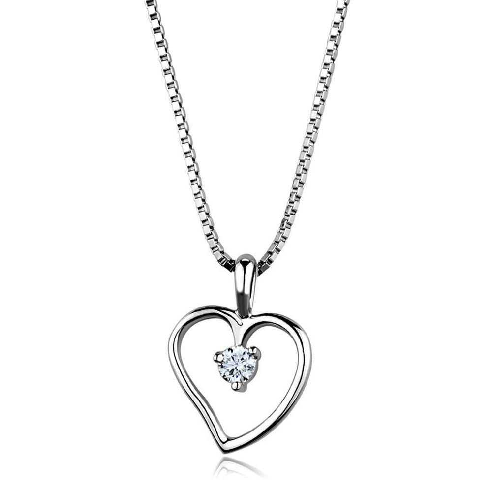 3W797 - Rhodium-Brass - Kettenhänger mit AAA-Klasse CZ in Clear