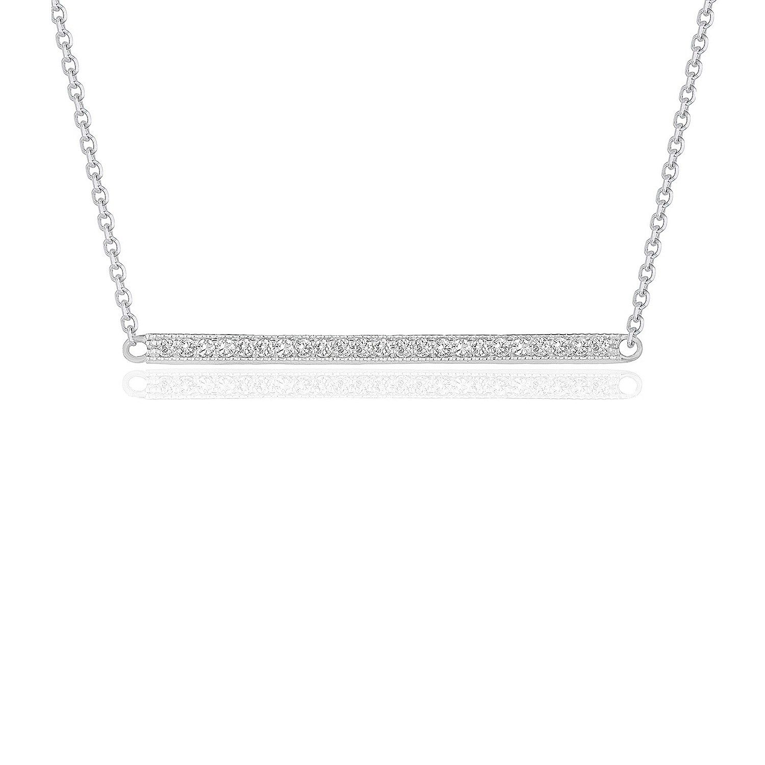 Diamant Bar Anhänger in 14 Karat Weißgold (1 / 4 cttw)