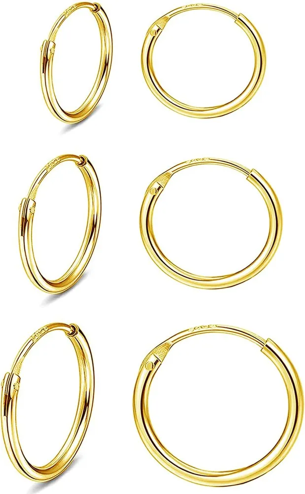 925 Silber kleine Schleife Huggies Ohrringe für Frauen Mädchen Sterling Silber Stud Ohrringe Manschette Knorpel Huggie Schleife Ohrringe Schlafschleife hypoallergene Ohrringe Set von 3 Paaren