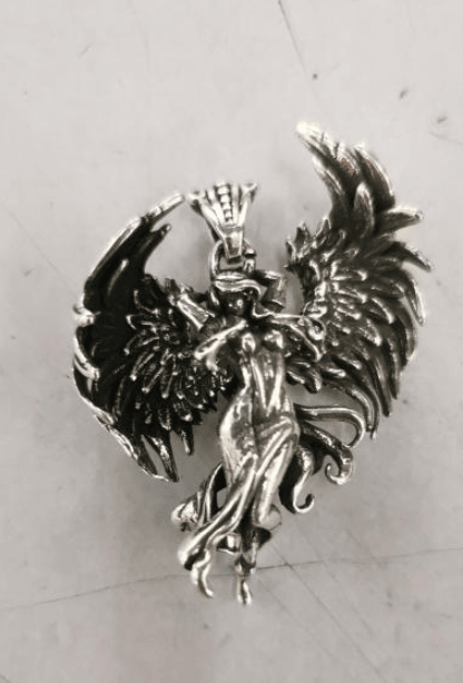 Antike Silber Angel Flügel Liebhaber Anhänger