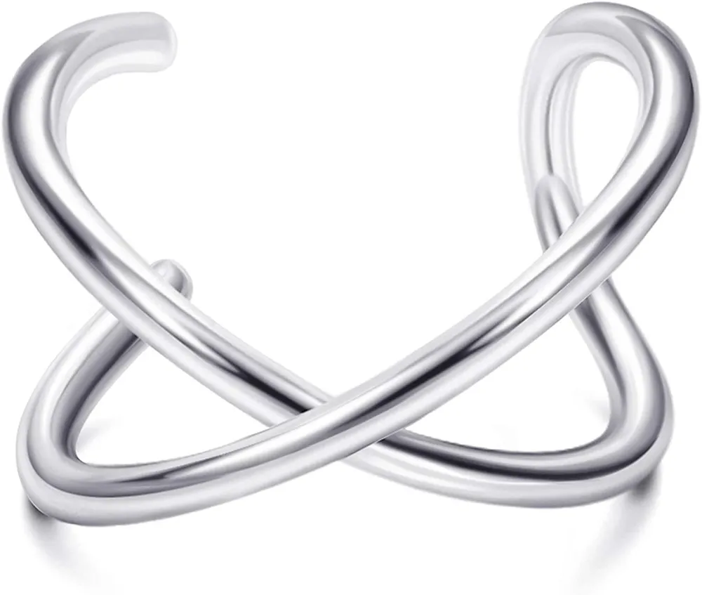 925 Sterling Silber Falsche Lippenringe für Frauen Männer verstellbare nicht durchbohrte Ohr Manschette Ohrringe Nicht-Piercing - Clip auf Ohrringe Schmuck