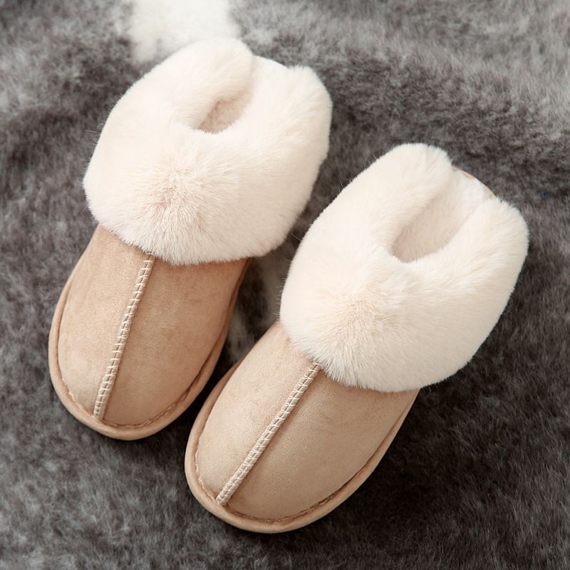 Weich warme Baumwollhausschuhe für Frauen und Männer im Herbst und Winter; Anti-Ski Cozy Plush für Innen - und Außenbereich; Mannhausschuhe
