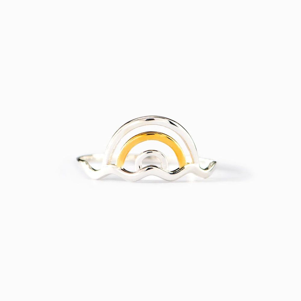 S925 Sterling Silber Regenbogen-Ring Damen einfache Mode europäische und amerikanische Stil Wind Net roten Vorderfinger Ring