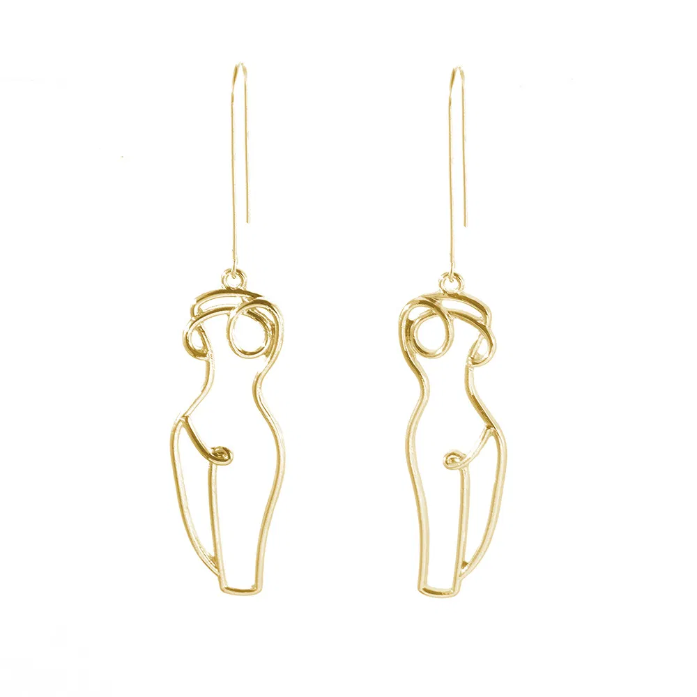 Frauen Mode Unregelmäßige Silhouette Drop Ohrringe