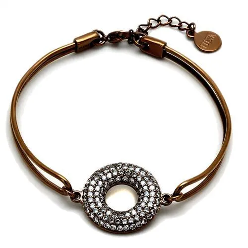 TK2793 - IP Kaffee Licht Edelstahl Armband mit AAA-Klasse CZ in Clear