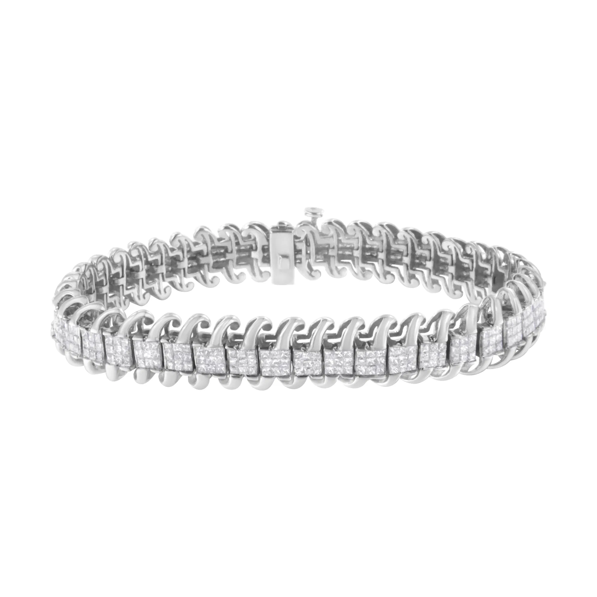 14 Karat Weißgold 5,0 Cttw Princess Cut Diamond 7