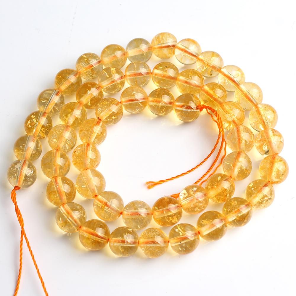 Natürliche gelbe Kristallperlen Armband Schmuck