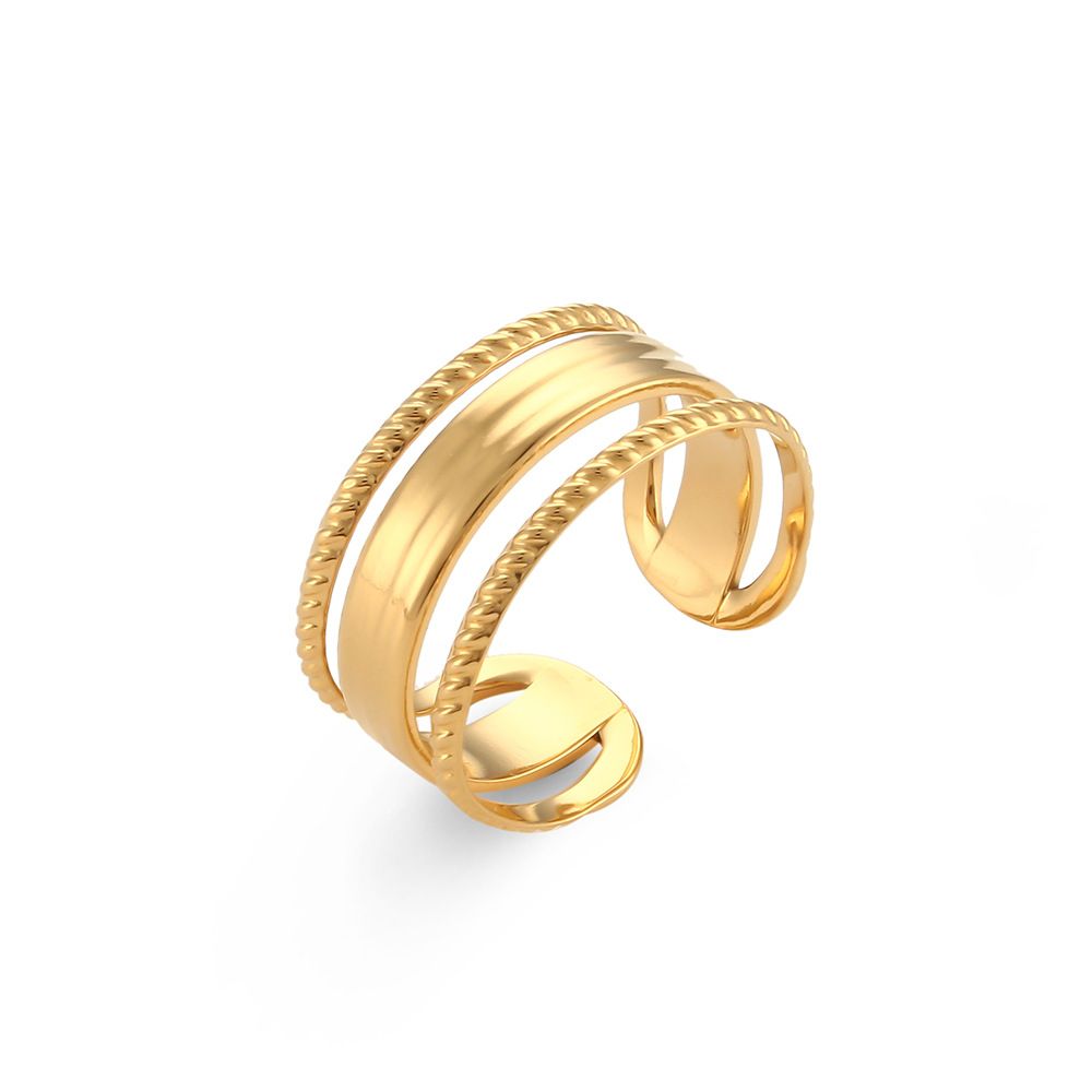 Edelstahl beschichtet 18K Gold Finger Ring Schmuck für Frauen