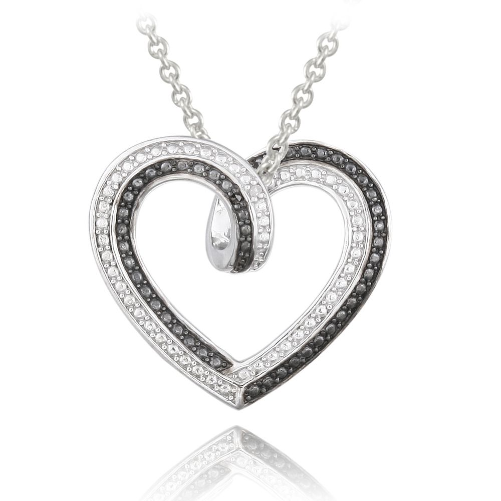 Schwarz & Weiß Diamant Akzent Umkehrbar Halskette