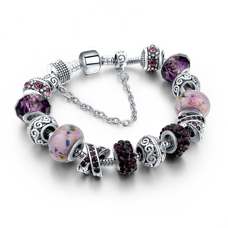 Farbige Glasperlen Armband Mode Kristall 5 Farben
