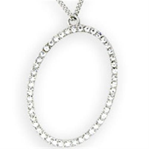 36106 Rhodium-Messing - Halskette mit Top-Grade - Kristall in Clear