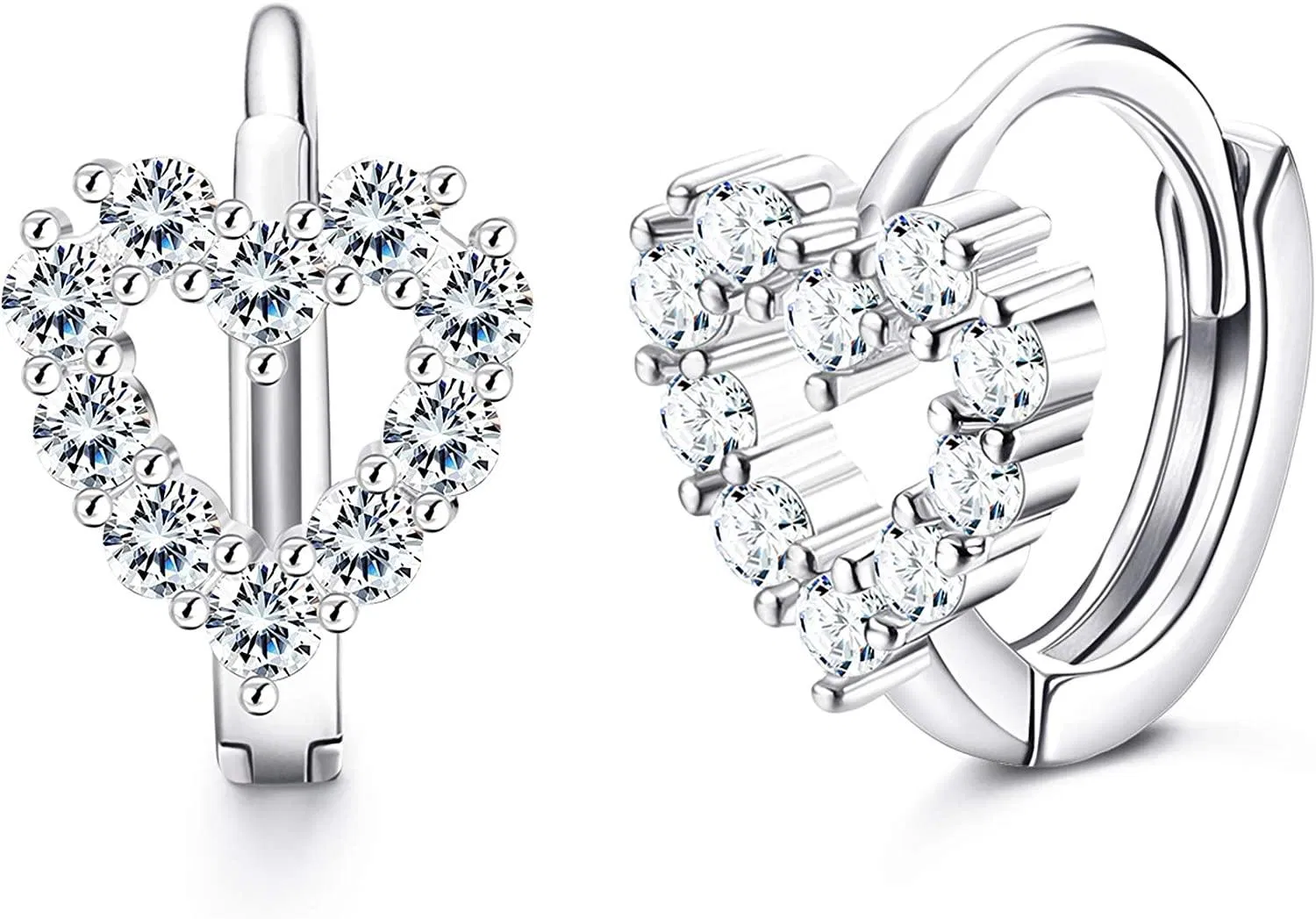 Kleine Schläfer-Hop - Ohrringe Stainless Huggie Hoops Ohren; Hypoallergen CZ Knorpel Ohrring; Blumenherz süße Schmetterlinge Dainty Hingeed Hoop Ohr Piercing für Frauen