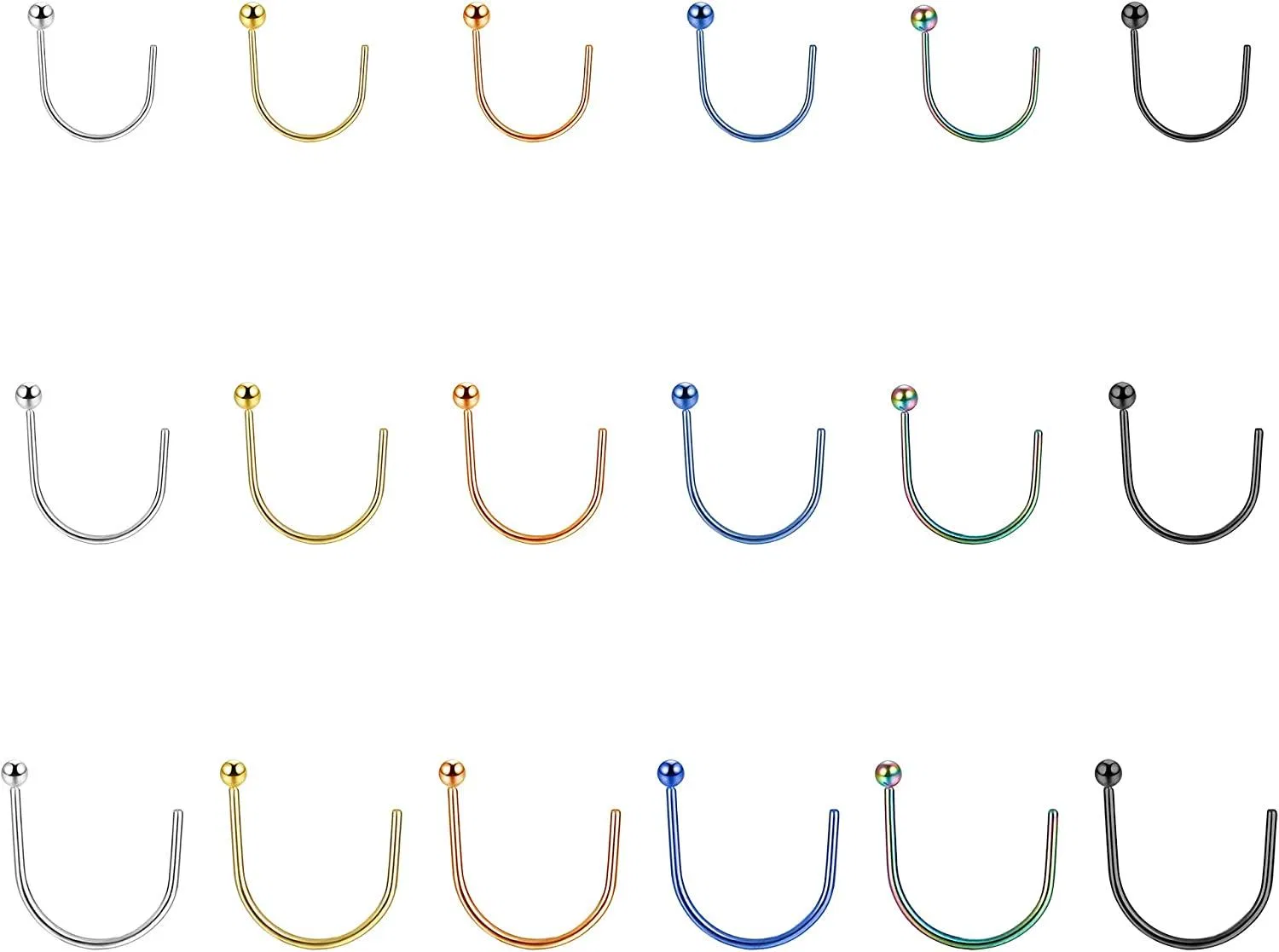 18pcs Edelstahl 20G Half Huggie Hoop Cuff Stud Ohrringe CZ kleine Schleifen Knorpel Mode hypoallergene Piercing Studs für Frauen sensible Ohren