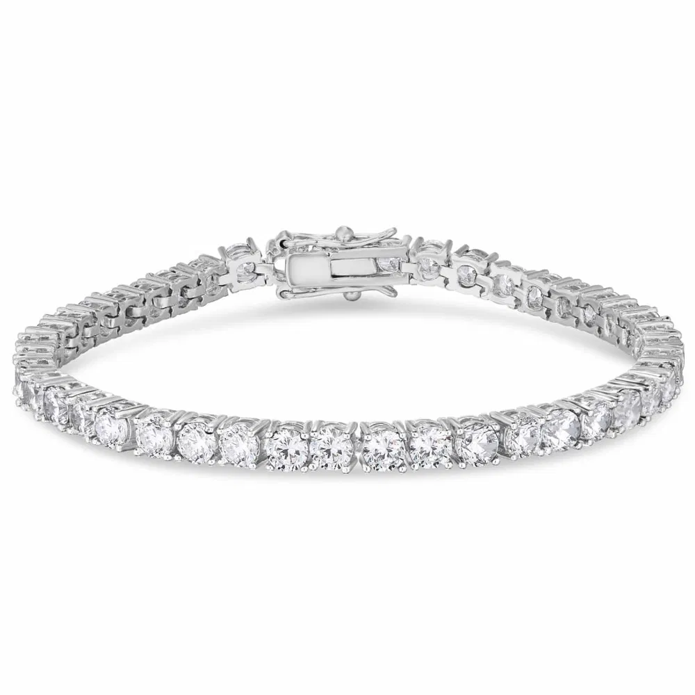 Dolce Giavonna Damen .925 Sterling Silber Cubic Zirkonia 4 - mm Tennis-Armband
