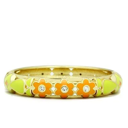 LO2142 - Flash Gold Weißmetall Armband mit Top-Grade - Kristall in Clear
