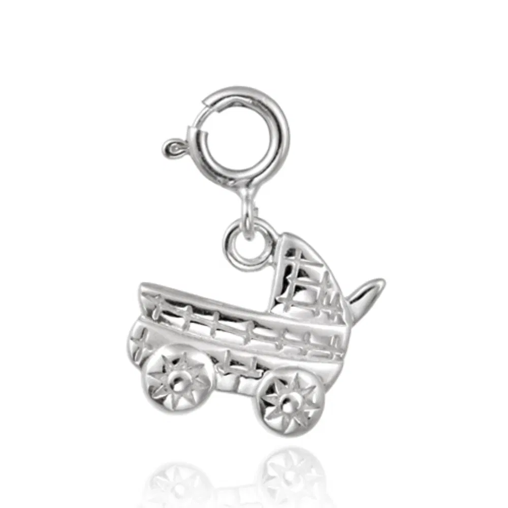 Silber Baby Carriage * CHARM für das Armband